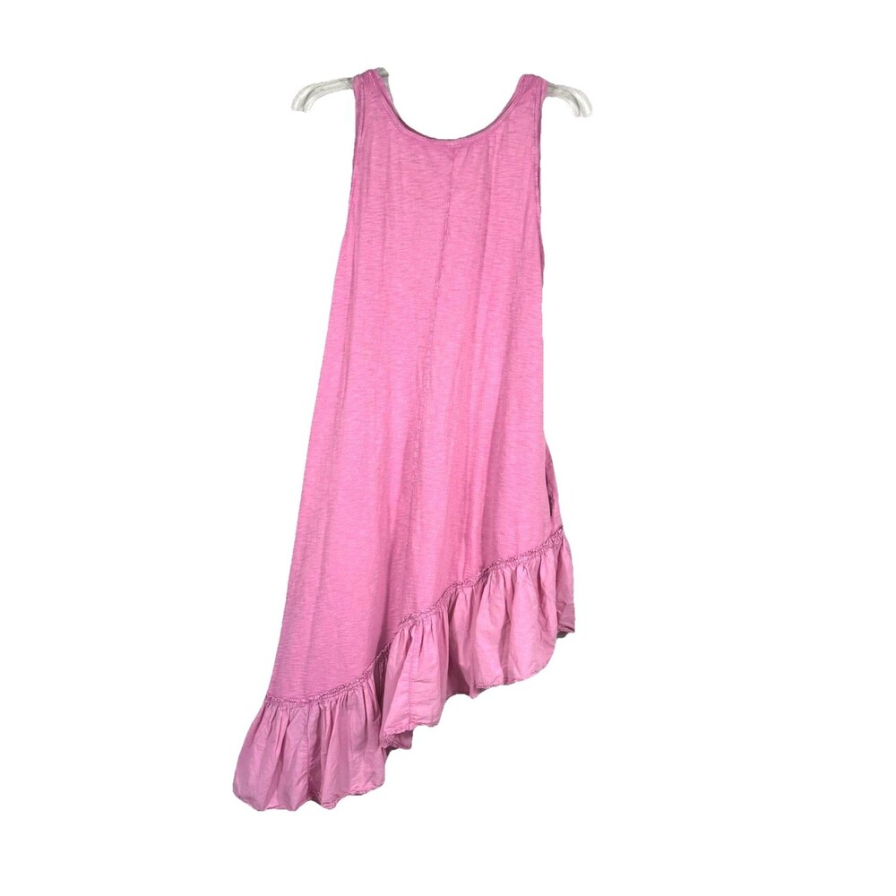 Anthro Daily Practice Pink Asymmetrical Ruffle Hem Swing Dress S - Picture 3 of 9